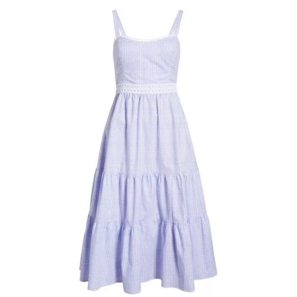 Lilly Pulitzer Olivet Stretch Midi Dress in Light Lilac Verbena Gingham - Picture 13 of 16